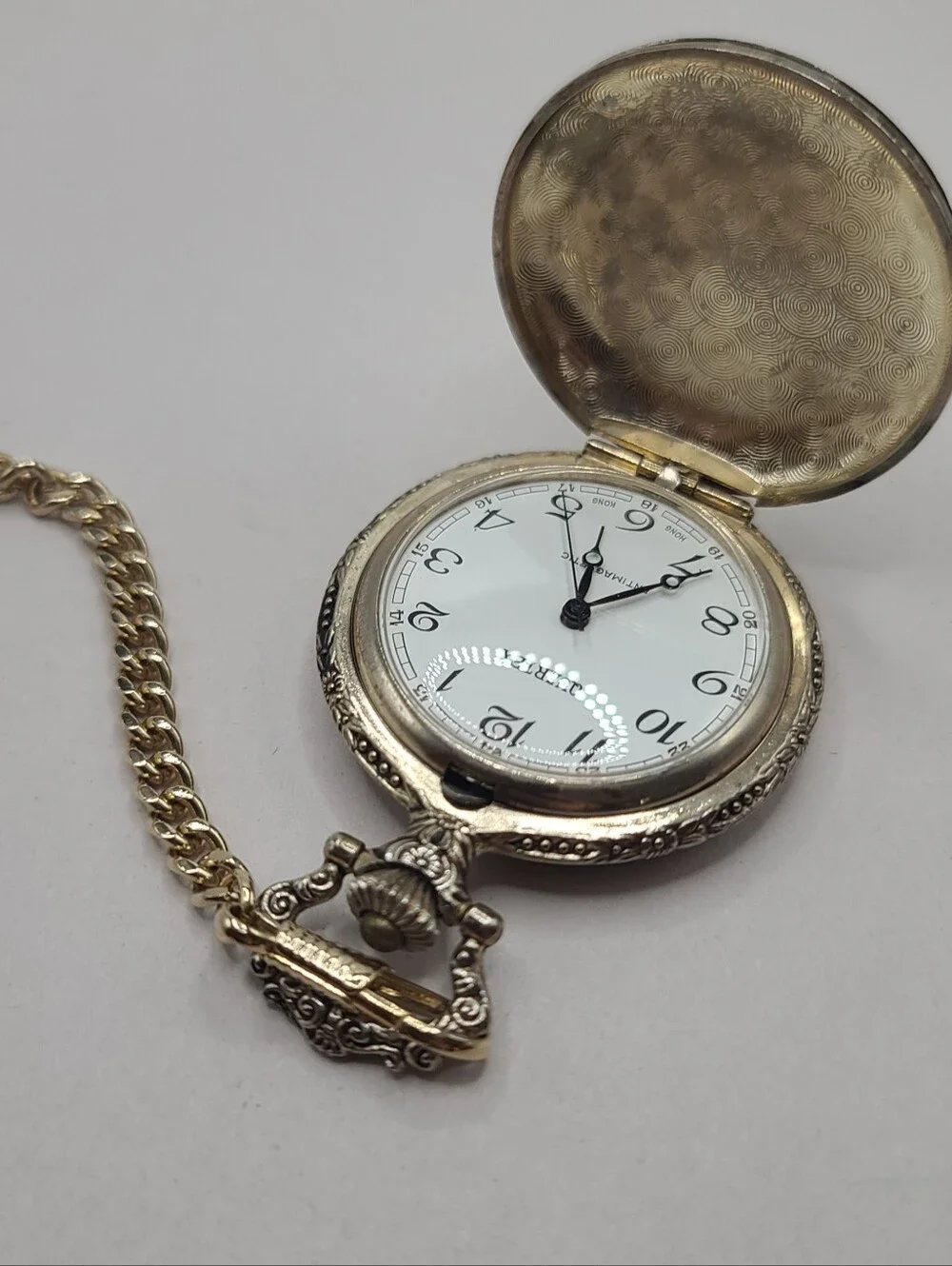 Vintage Quartex Antimagnetic Wind Up Pocket Watch Hunter Deer Dogs